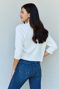 Stay Stylish with Doublju's Ivory Crop Cardigan!