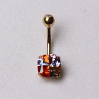 Opulent Miracle Cubic Gold Elegance Navel Ring