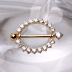 Opulent Gold CZ Nipple Ring