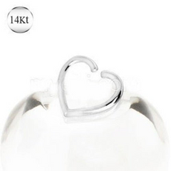 14kt White Gold Heart Cartilage Earring: Elegance