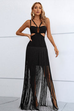 Elegance Defined: Fringe Neck Strappy Dress