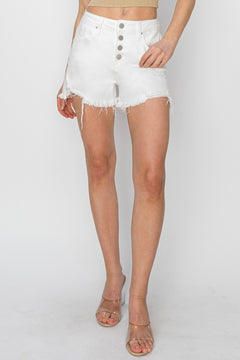 Chic Risen Frayed Hem Denim Shorts