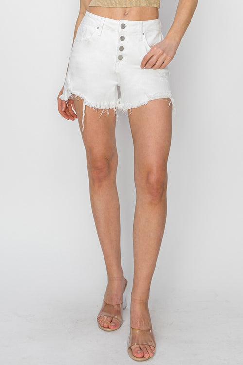Chic Risen Frayed Hem Denim Shorts