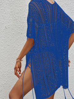 Whispering Lace Elegance: Mystical V-Neck Cover-Up