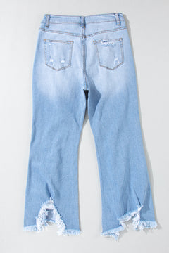 Sky Blue Distressed High Waist Jeans: Stylish!