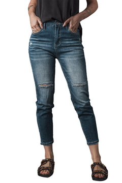 Blue Ripped Skinny Jeans: Edgy, Figure-Enhancing Style