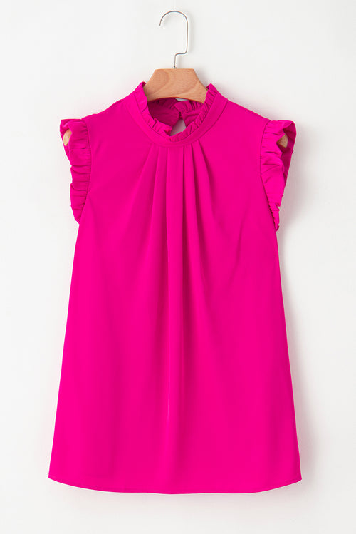 Pleated Frill Top in Charming Pink Delight