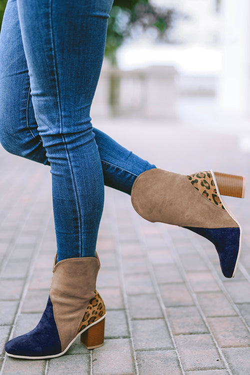 Leopard Luxe Patchwork Heeled boots