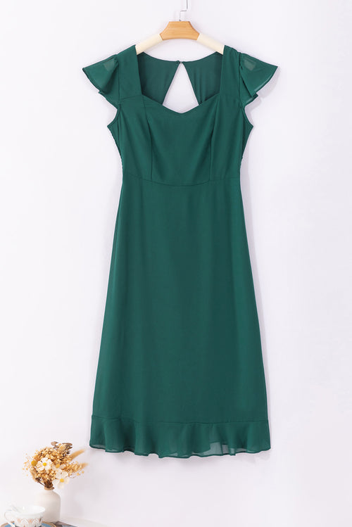 Sophisticated Sea Green Elegance Midi Dress