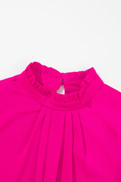 Pleated Frill Top in Charming Pink Delight