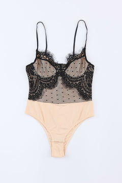 Serenity Lace Trim Mesh Bodysuit