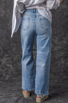 Comfy Distressed High Rise Jeans: Playful Denim