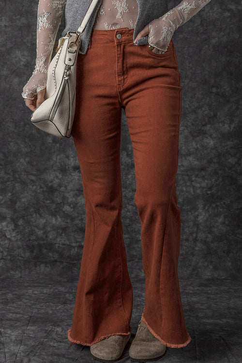 Elegant High Waist Flare Jeans: Retro Chic