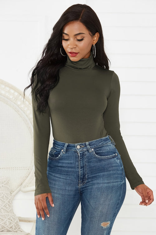 Luxury Blend Turtleneck Bodysuit: Timeless Sophistication