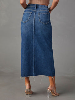 Effortlessly Chic Midi Denim Skirt: Your Essential