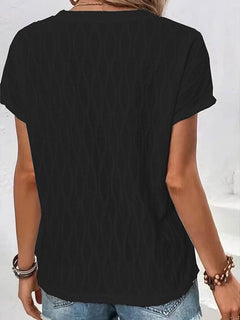 Luxurious Sheer Ruched T-Shirt - Effortless Elegance