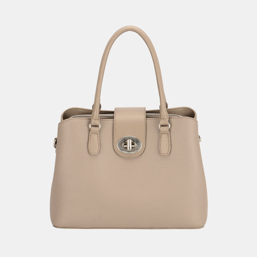 Premium PU Leather Twist-Lock Tote Bag