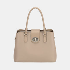 Premium PU Leather Twist-Lock Tote Bag