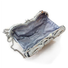 Regal Rhodium Clutch: Crystal Elegance Unleashed