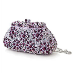 Exquisite Imitation Rhodium Clutch: Crystal Elegance