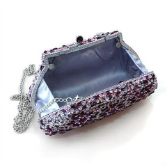 Exquisite Imitation Rhodium Clutch: Crystal Elegance