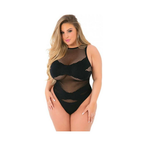 Queen's Allure Black Fishnet Bodysuit