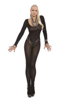 Sensual Midnight Passion Body Stocking - Black