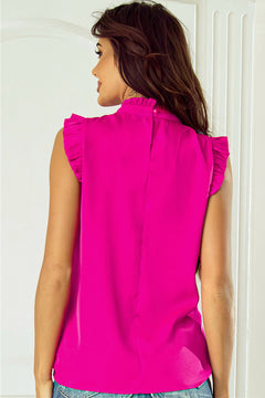 Pleated Frill Top in Charming Pink Delight