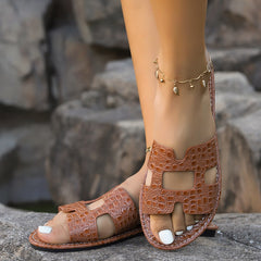 Opulent Crocodile Leather Elegance Sandals