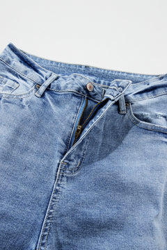 Comfy Distressed High Rise Jeans: Playful Denim