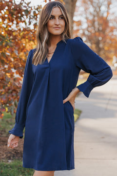 Elegant Green Shirt Dress with Ruffled Sleeves