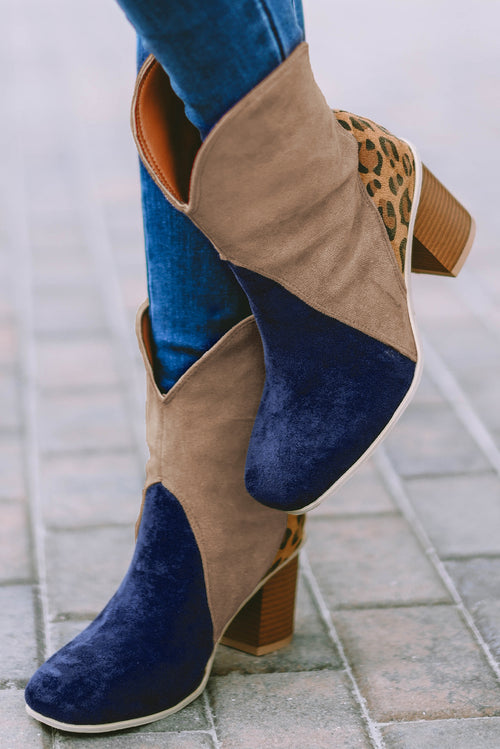 Leopard Luxe Patchwork Heeled boots