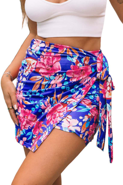 Beach Chic Blue Floral Mini Skirt: Summer Essential