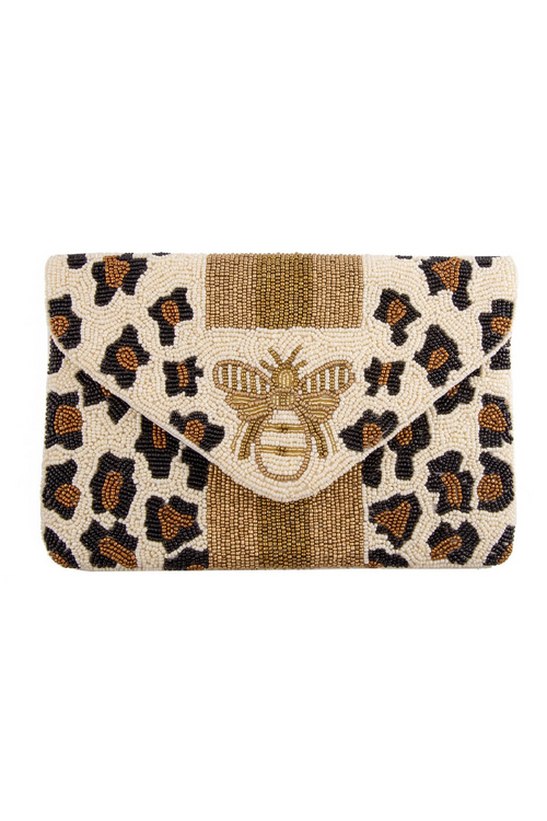 Thou Hast: Beige Animal Print Bee Bag