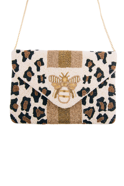 Thou Hast: Beige Animal Print Bee Bag