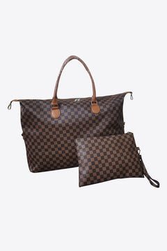 Luxe & Organised Plaid PU Leather Tote 🎭