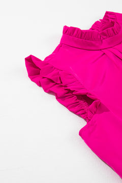 Pleated Frill Top in Charming Pink Delight