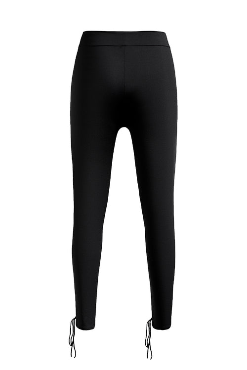 Lace-Up Black Grommet Leggings: Edgy Comfort Style