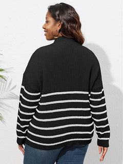 Eternal Elegance: Plus Size Striped Sweater