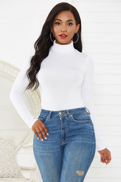 Luxury Blend Turtleneck Bodysuit: Timeless Sophistication