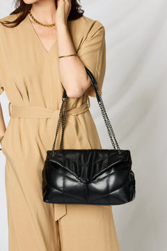 The Elegant Faux Leather Chain Handbag