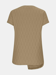 Luxurious Sheer Ruched T-Shirt - Effortless Elegance