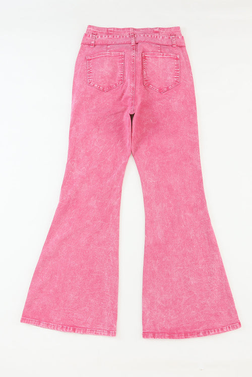 Pink Flare Leg Front Knot Jeans: Feel Fabulous! 💖