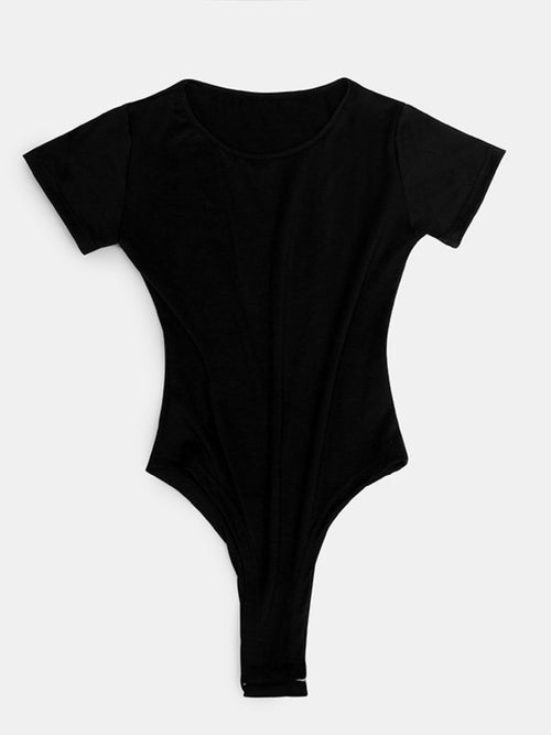 Full Size Round Neck Short Sleeve Bodysuit