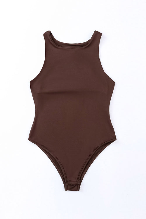 Elegant Brown High Elasticity Bodysuit by BytheBox