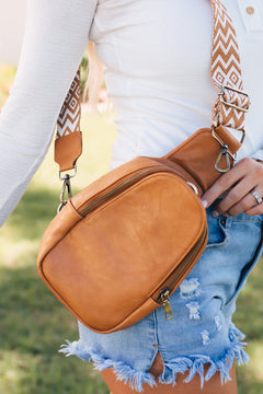 Gray Faux Leather Crossbody Chest Bag: Magnificence.