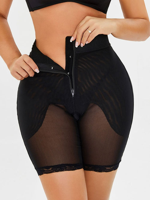 Lace Trim High-Waisted Shaping Shorts