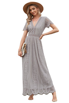 Pink Blue Fill Your Heart Lace Maxi