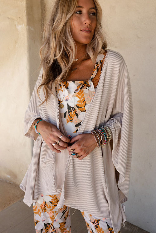 Get Summer Ready with Lace Trim Kimono