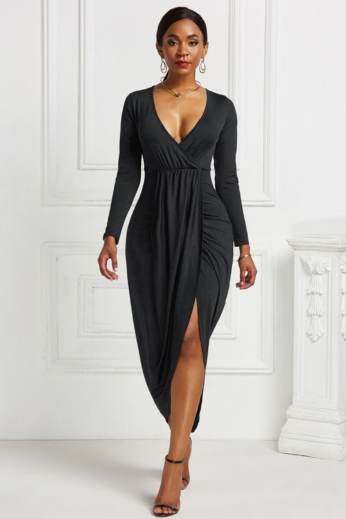 Elegance Elevated Ruched High-low Dress